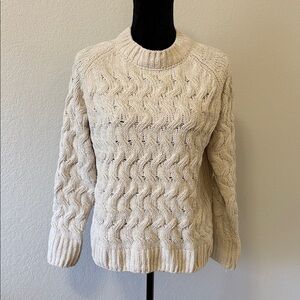 Dip Cable Knit Sweater in Cream